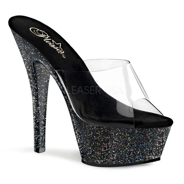 Pleaser Kiss-201MG Glitter 6" Platform Slide Sandals 4 Pleaser Kiss-201MG Glitter 6" Platform Slide Sandals