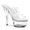 Pleaser Kiss-202 Clear 6" Platform Slide Sandals 2 Pleaser Kiss-202 Clear 6" Platform Slide Sandals
