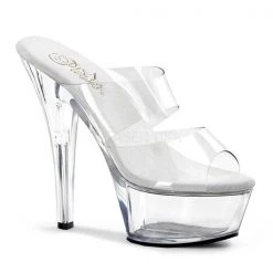 Pleaser Kiss-202 Clear 6" Platform Slide Sandals