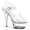 Pleaser Kiss-208 Clear 6" Platform Sandal High Heels