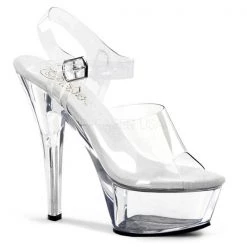 Pleaser Kiss-208 Clear 6" Platform Sandal High Heels