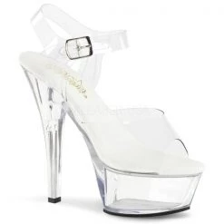 Pleaser Kiss-208VL Clear 6" Platform Sandal High Heels