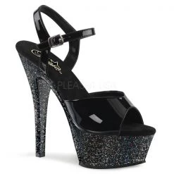 Pleaser High Heels Kiss-209MG Glitter 6" Platform Sandal