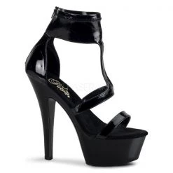 Pleaser Black Ankle Cuff Platform Sandals