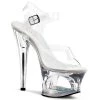 Pleaser High Heels Moon-708DM Clear 7" Platform Sandal