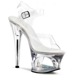 Pleaser High Heels Moon-708DM Clear 7" Platform Sandal