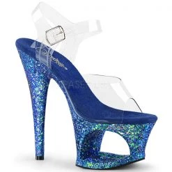 Pleaser Moon-708LG 7" Glitter Platform Heels High Heels