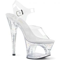 Pleaser Moon-708MG 7" Glitter Platform Heels