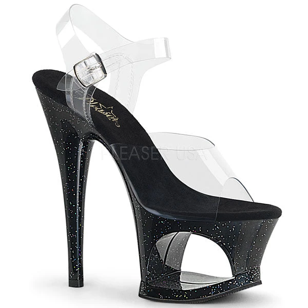 Pleaser Moon-708MG 7" Glitter Platform Heels High Heels 4 Pleaser Moon-708MG 7" Glitter Platform Heels High Heels