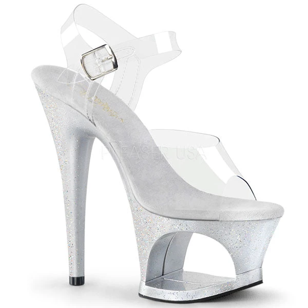 Pleaser Moon-708MG 7" Glitter Platform Heels High Heels 3 Pleaser Moon-708MG 7" Glitter Platform Heels High Heels