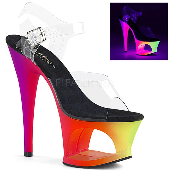 Pleaser Moon-708UV 7" Neon Platform Heels High Heels 3 Pleaser Moon-708UV 7" Neon Platform Heels High Heels