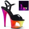 Pleaser High Heels Moon-709UV Neon 7" Platform Sandal