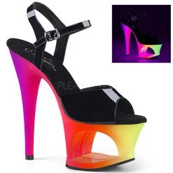 Pleaser High Heels Moon-709UV Neon 7" Platform Sandal