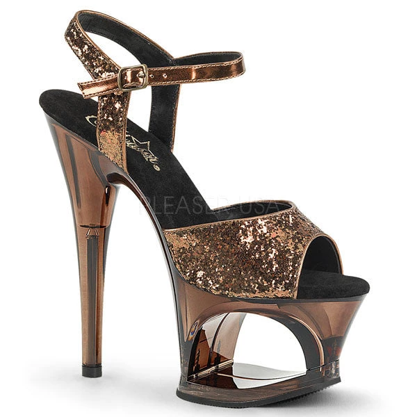 Pleaser Moon-710GT 7" Glitter Platform Sandal High Heels 3 Pleaser Moon-710GT 7" Glitter Platform Sandal High Heels