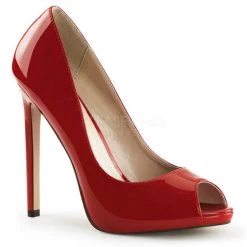 Pleaser High Heels Sexy-42 Red Patent Peep Toe Heels