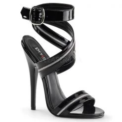 Devious Domina-119 Zipper-Strap Stiletto Heel Sandal