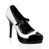 Devious Indulge-542 Black/White 5" Platform Heels High Heels