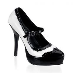 Devious Indulge-542 Black/White 5" Platform Heels High Heels