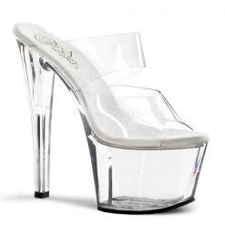 Pleaser Sky-302 Clear Platform Slide Sandals