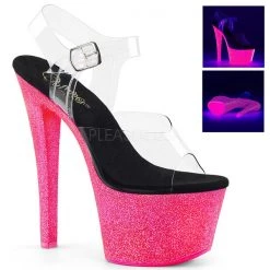 Pleaser Sky-308UVG Neon Pink Platform Heels High Heels