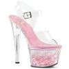 Pleaser Sky-308WHG Glitter Heart Platform Heels High Heels