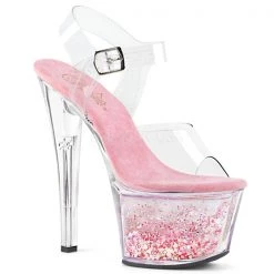 Pleaser Sky-308WHG Glitter Heart Platform Heels High Heels
