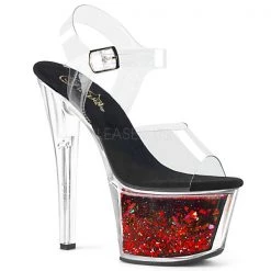 Pleaser High Heels Sky-308WHG Glitter Heart Platform Heels