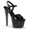 Pleaser High Heels Sky-309MG Black Glitter Platform Heels