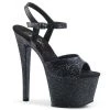 Pleaser Sky-309MMG Black Glitter Platform Heels High Heels
