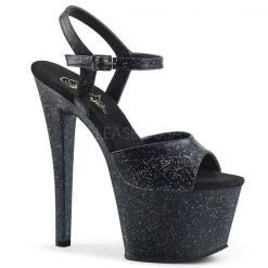 Pleaser Sky-309MMG Black Glitter Platform Heels High Heels