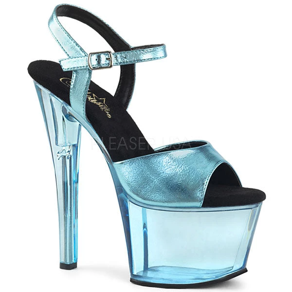 Pleaser Sky-309MT Blue Metallic Platform Heels High Heels 3 Pleaser Sky-309MT Blue Metallic Platform Heels High Heels