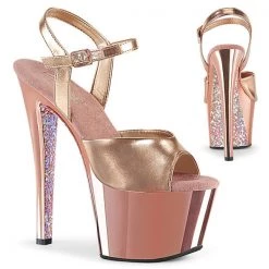 Pleaser Sky-309TTG Metallic Platform Sandals
