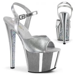 Pleaser Sky-309TTG Metallic Platform Sandals