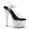 Pleaser Silver Frosted Starbloom Platform Sandals 2 Pleaser Silver Frosted Starbloom Platform Sandals
