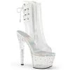 Pleaser Stardance-1018C-7 Clear 7" Ankle Boots