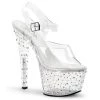 Pleaser High Heels Stardance-708 Clear Platform Sandal