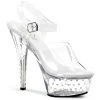 Pleaser Stardust-608 Clear Platform Sandal High Heels 1 Pleaser Stardust-608 Clear Platform Sandal High Heels
