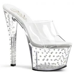 Pleaser Stardust-701 Clear Platform Slide