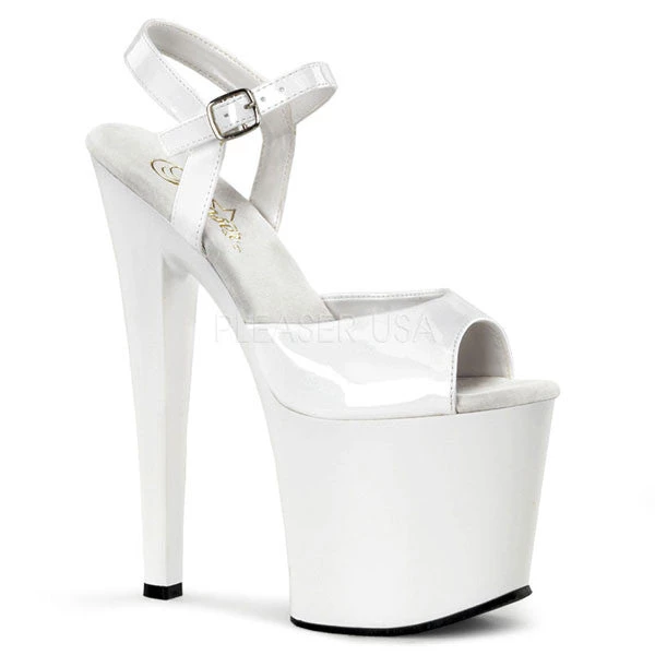 Pleaser Taboo-709 White Platform Heel Sandal Platform Sandals 3 Pleaser Taboo-709 White Platform Heel Sandal Platform Sandals
