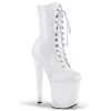 Pleaser Xtreme-1020 White 8" Platform Boots
