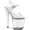 Pleaser Xtreme-808 Clear 8" Platform Sandals 2 Pleaser Xtreme-808 Clear 8" Platform Sandals