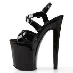 Pleaser Xtreme-872 Black 8" Platform Sandal