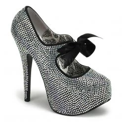 Bordello Shoes Teeze-04R Rhinestone Platform Pump By Bordell High Heels
